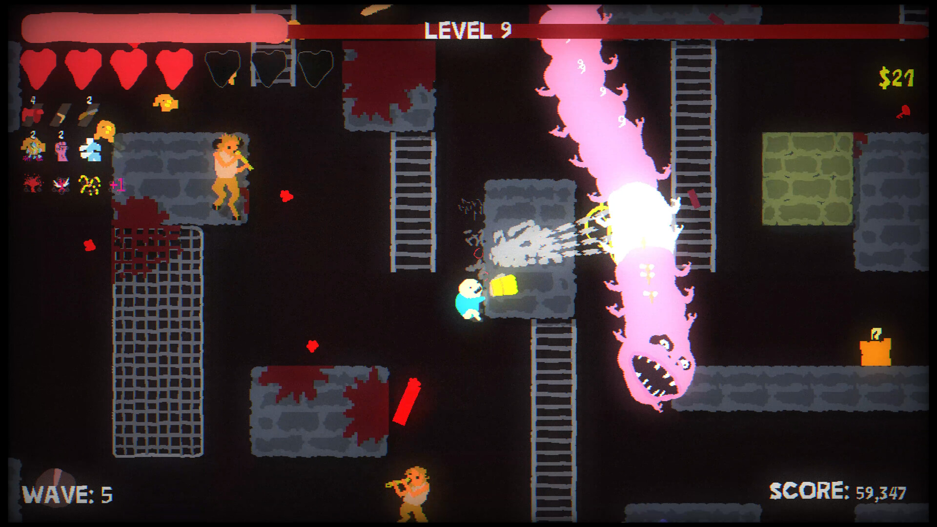 Blood Dungeon official gameplay with a character fighting monsters in a dungeon