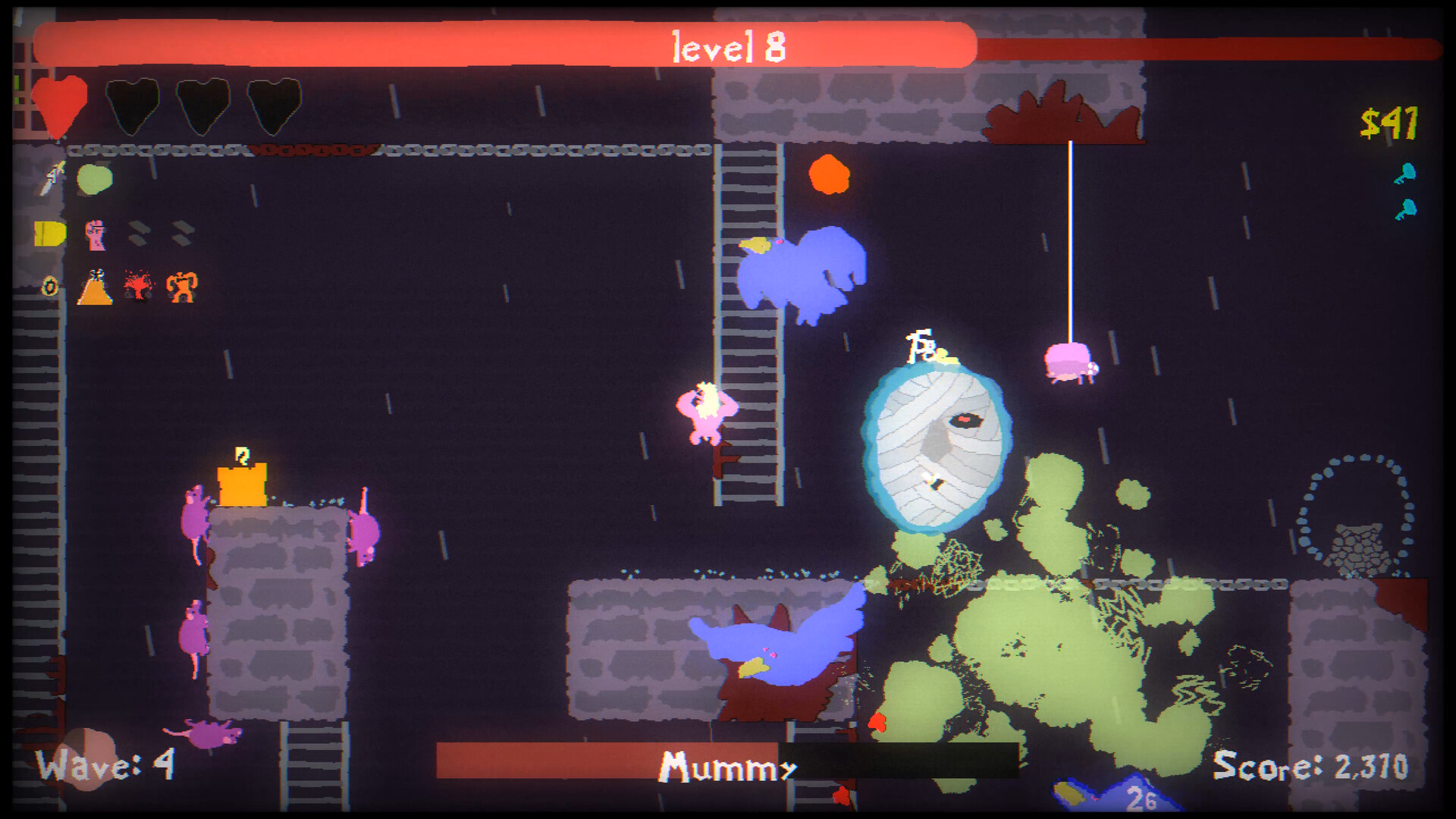 Official Blood Dungeon gameplay battle against a mummy enemy